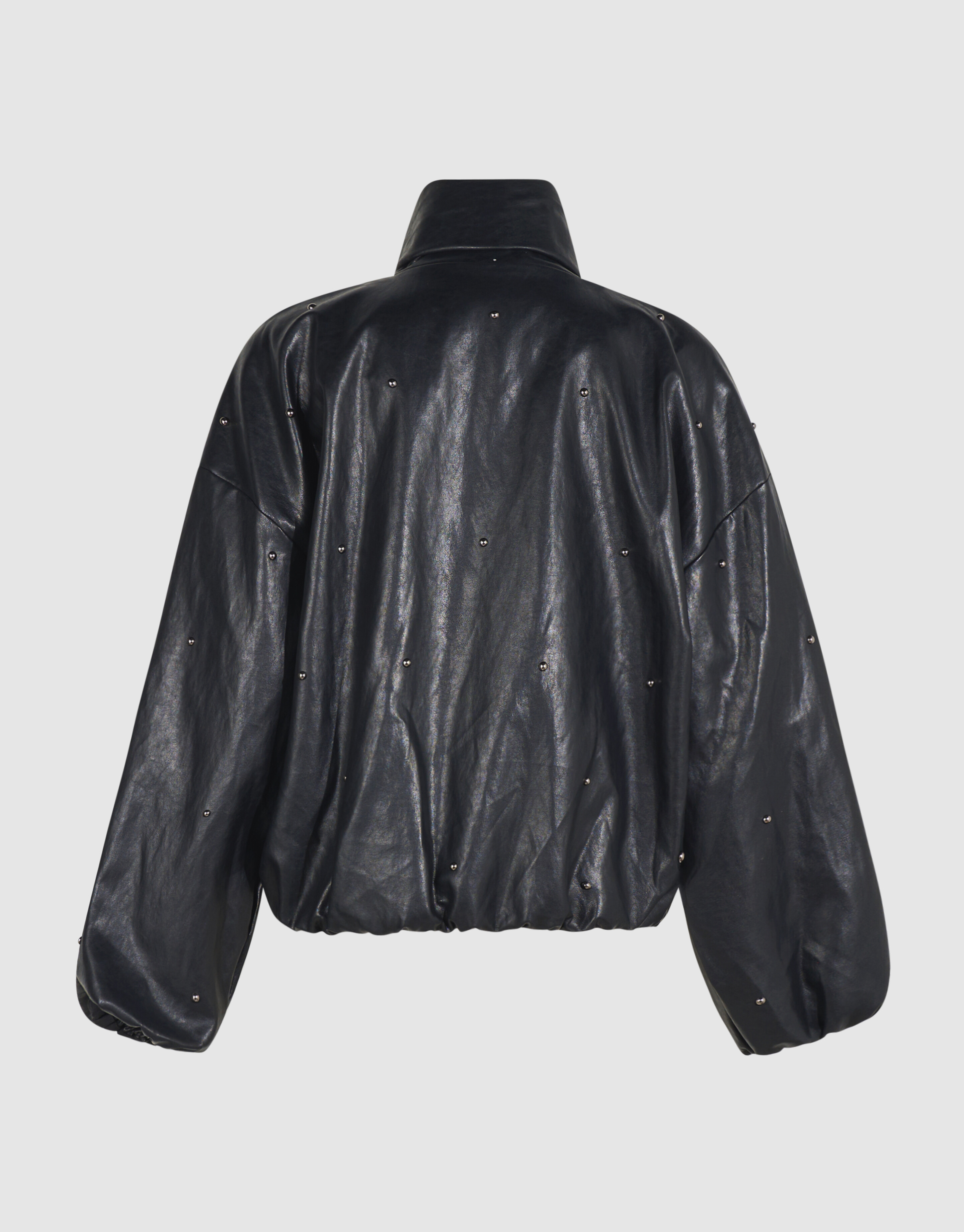 Studded Vegan Leren Bomber Jack Zwart By Mieke SHOEBY WOMEN