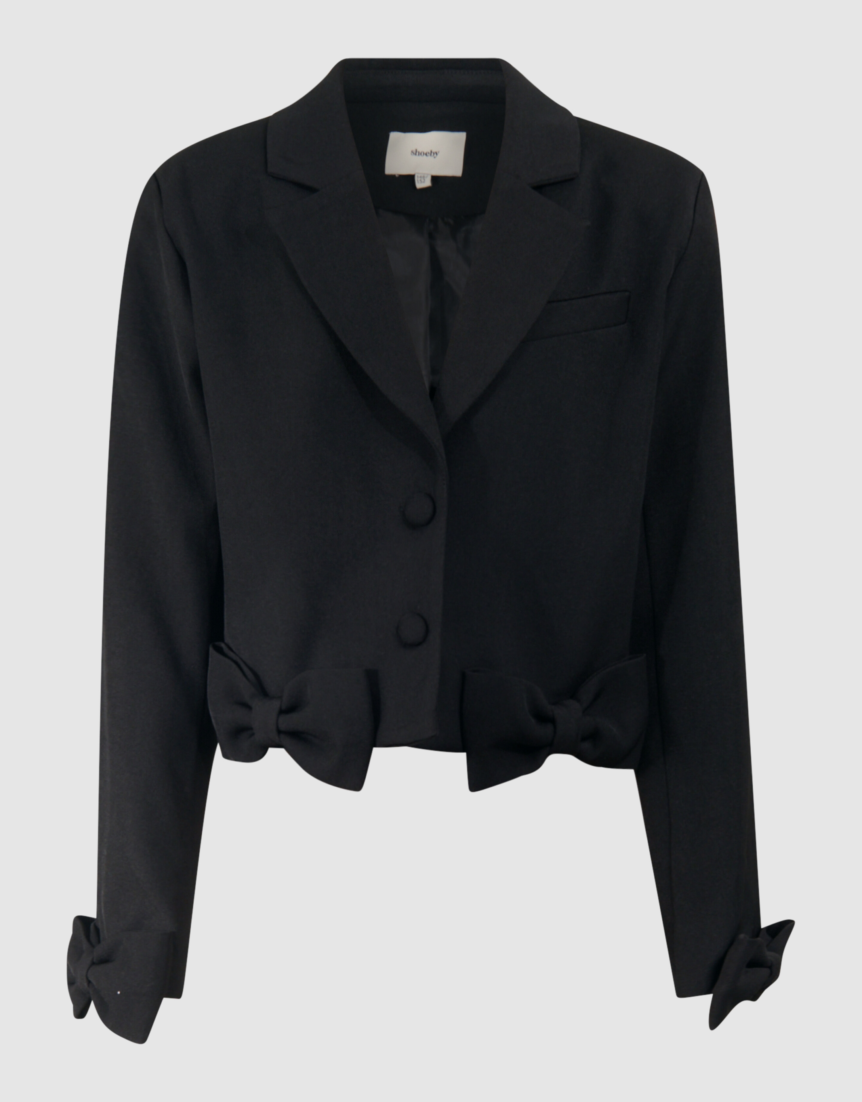 Cropped Strik Blazer Zwart SHOEBY GIRLS