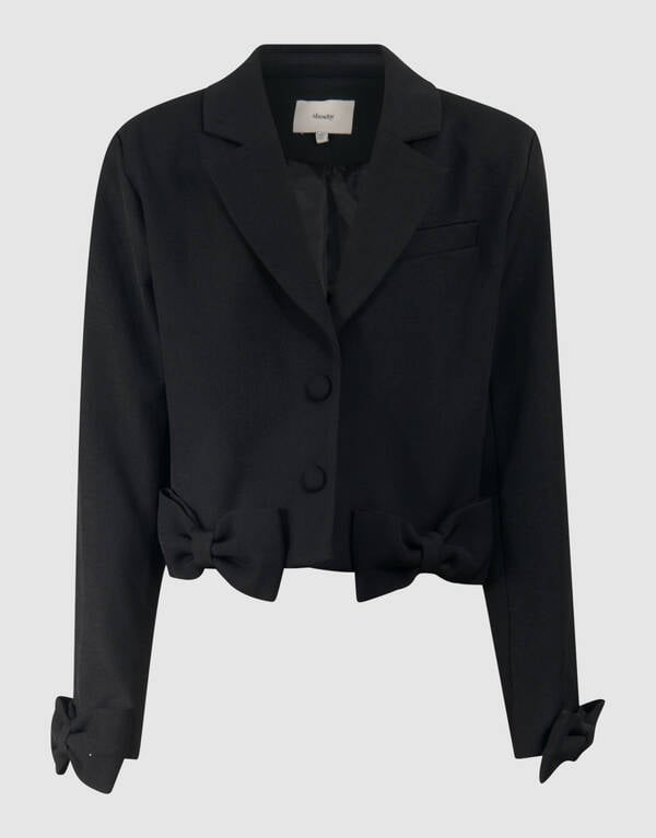 Cropped Strik Blazer Zwart SHOEBY GIRLS