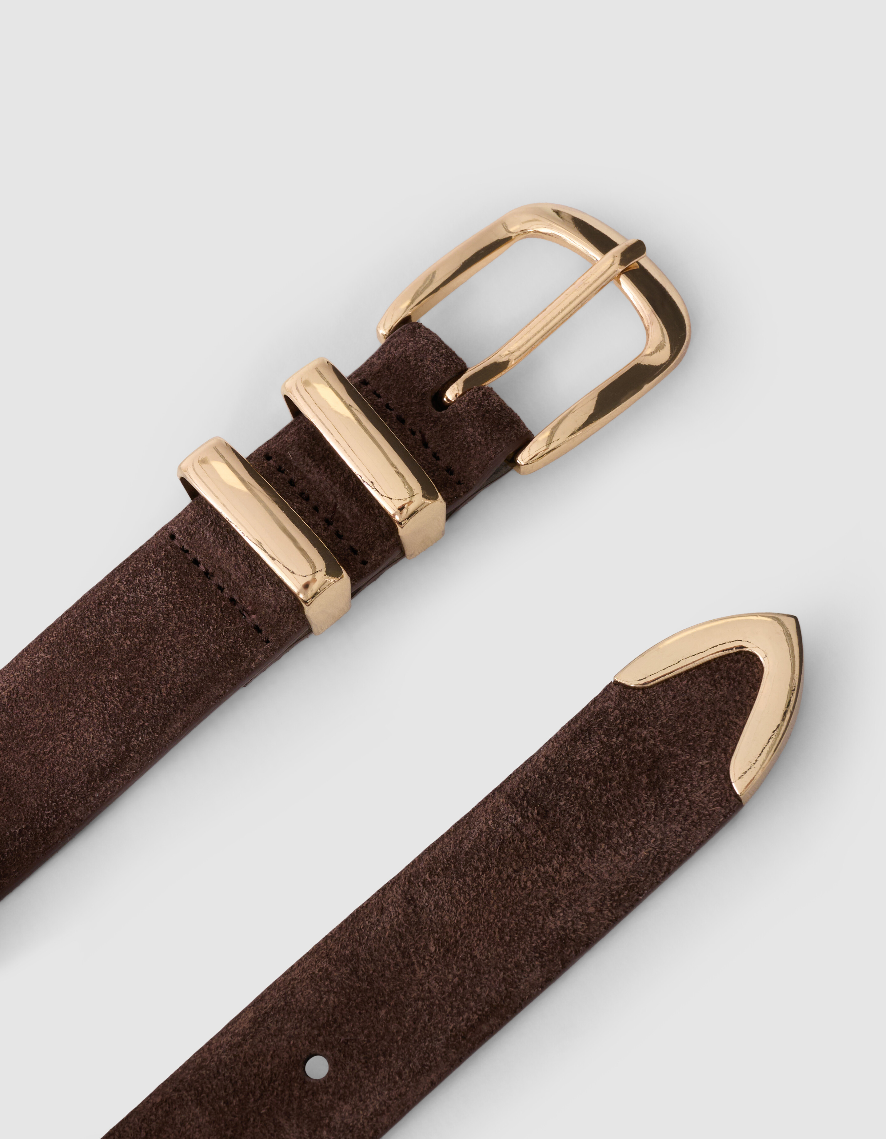 Double Metal Su&egrave;de Riem Donkerbruin SHOEBY ACCESSOIRES