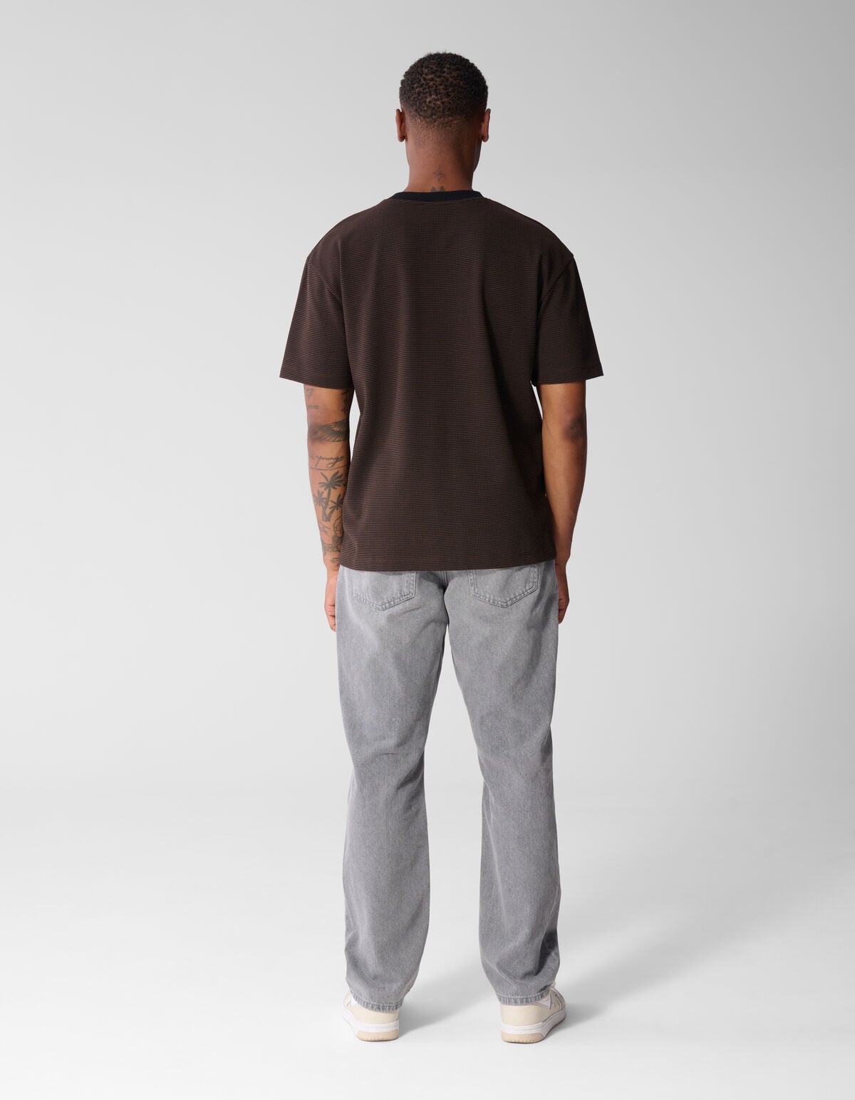 Honeycomb T-shirt Donkerbruin SHOEBY MEN