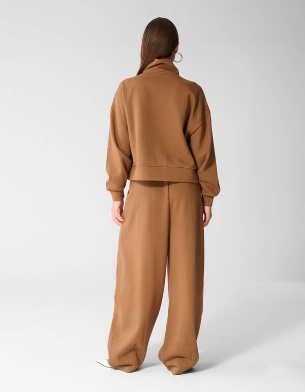 Loose Fit Sweat Broek Bruin SHOEBY WOMEN
