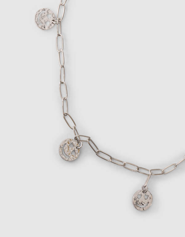 Smiley Ketting Zilver SHOEBY ACCESSOIRES