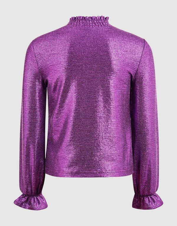 Metallic Longsleeve Top Zwart Roze/Paars SHOEBY GIRLS