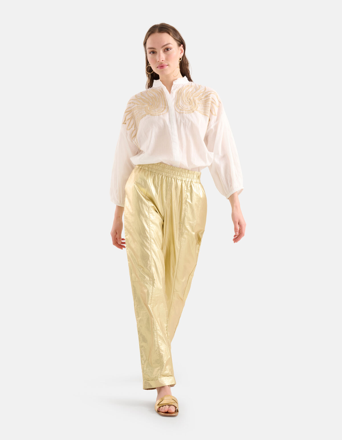 Embroidery Blouse Wit SHOEBY WOMEN