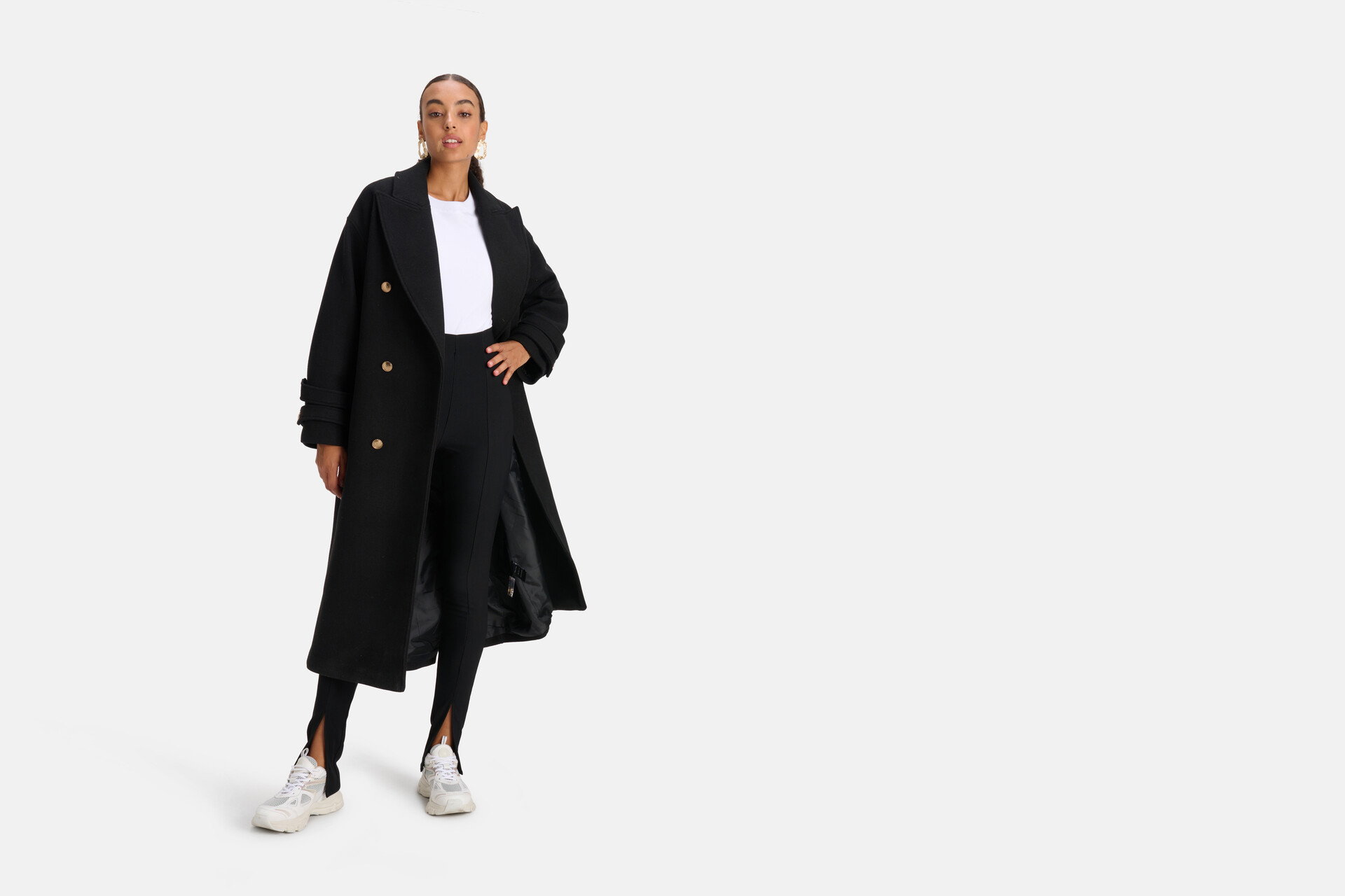 Lange Mantel Jas Zwart SHOEBY WOMEN