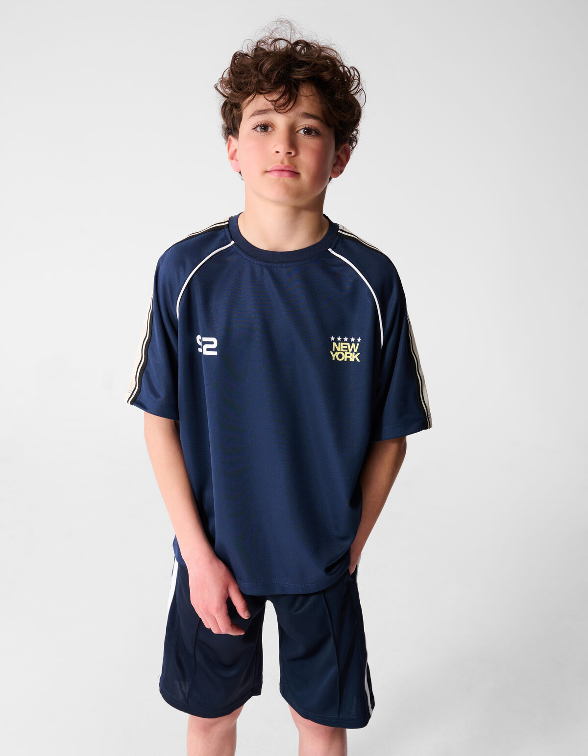 Sporty Tape T-shirt Donkerblauw SHOEBY BOYS