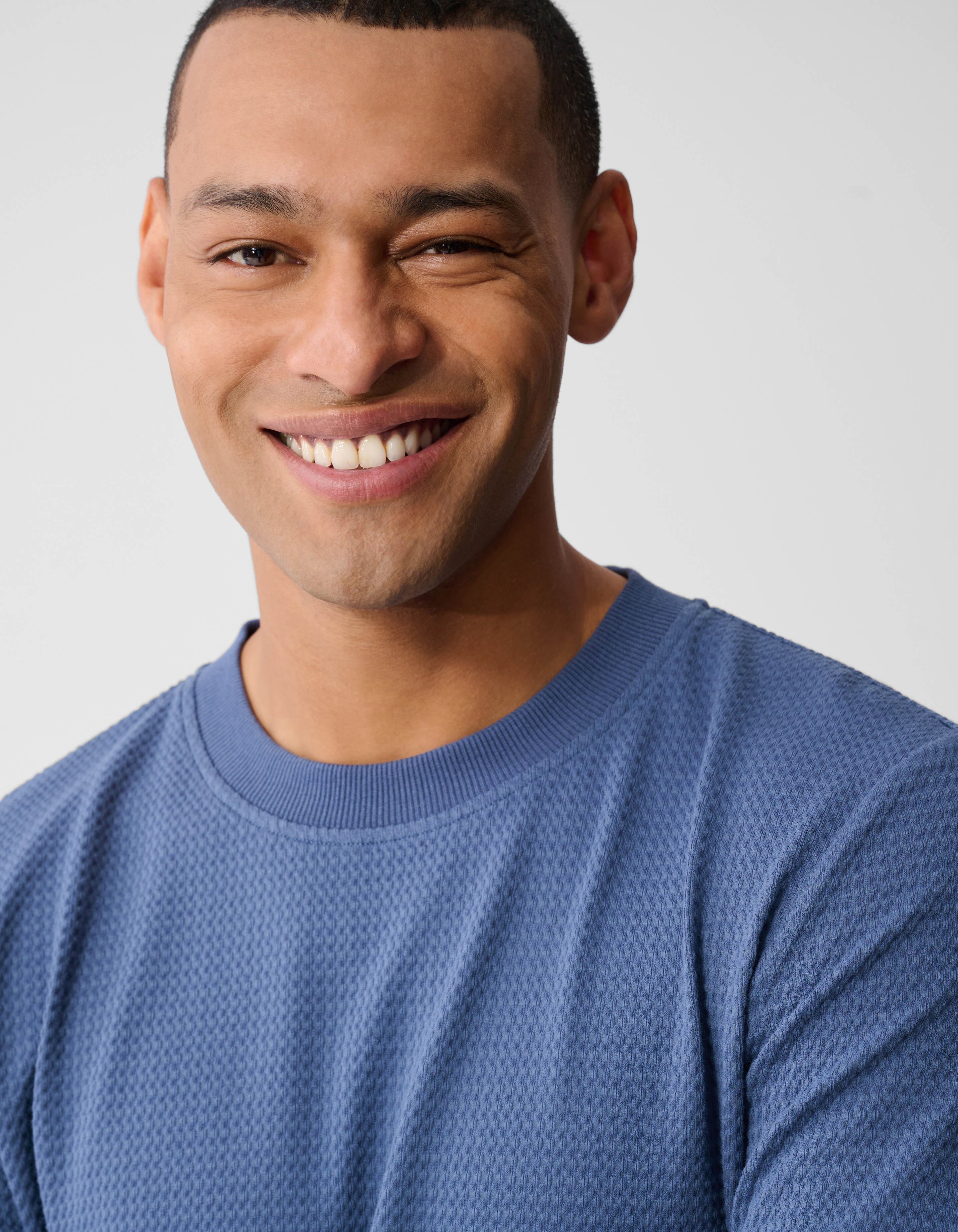 Structuur Longsleeve T-shirt Blauw SHOEBY MEN