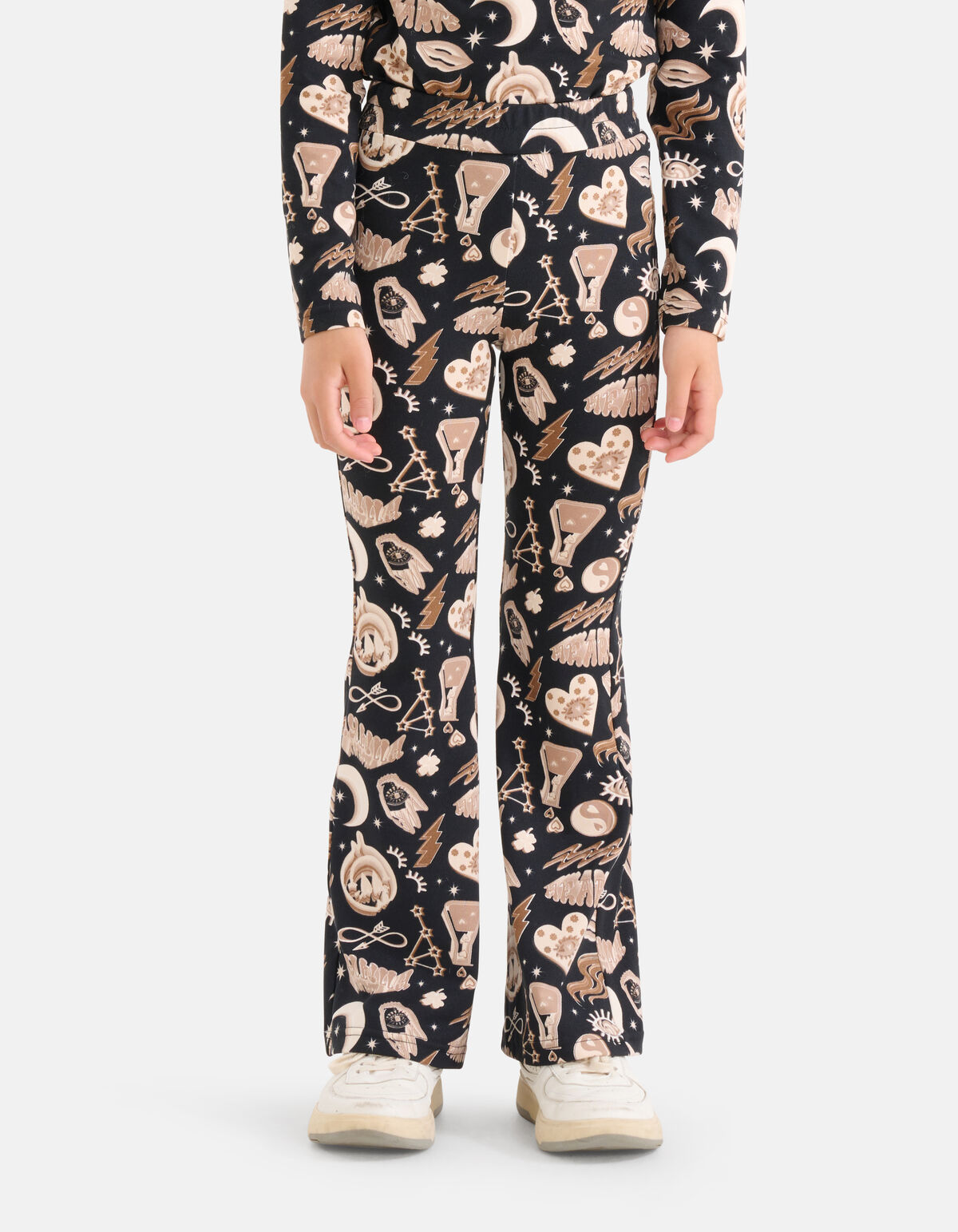 Printed Flared Broek Bruin SHOEBY GIRLS