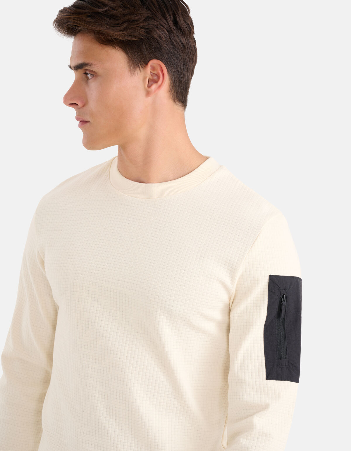 Jersey Structuur Longsleeve Gebroken Wit SHOEBY MEN