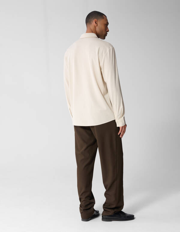 Twill Pintuck Broek Donkerbruin SHOEBY MEN