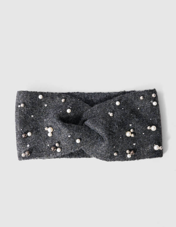 Beaded Haarband Donkergrijs SHOEBY ACCESSOIRES