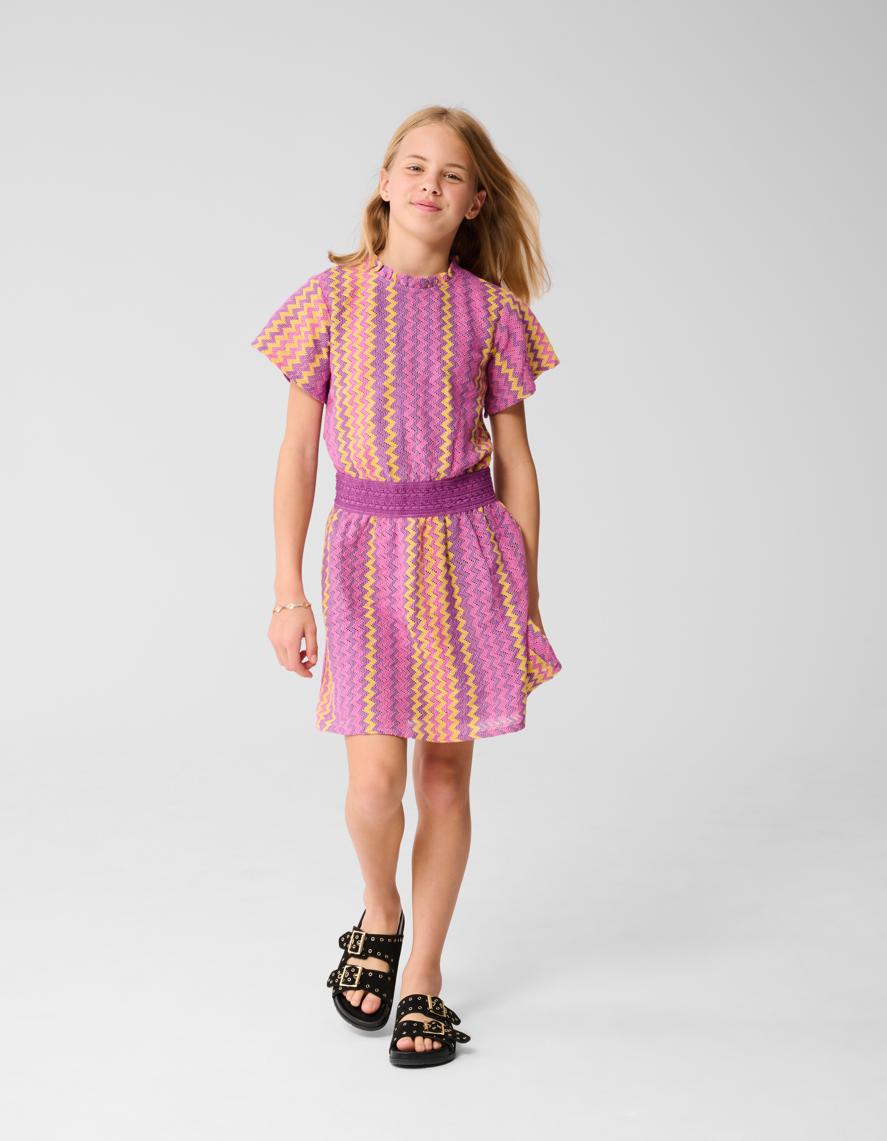 Zigzag crochet Jurk Roze SHOEBY GIRLS