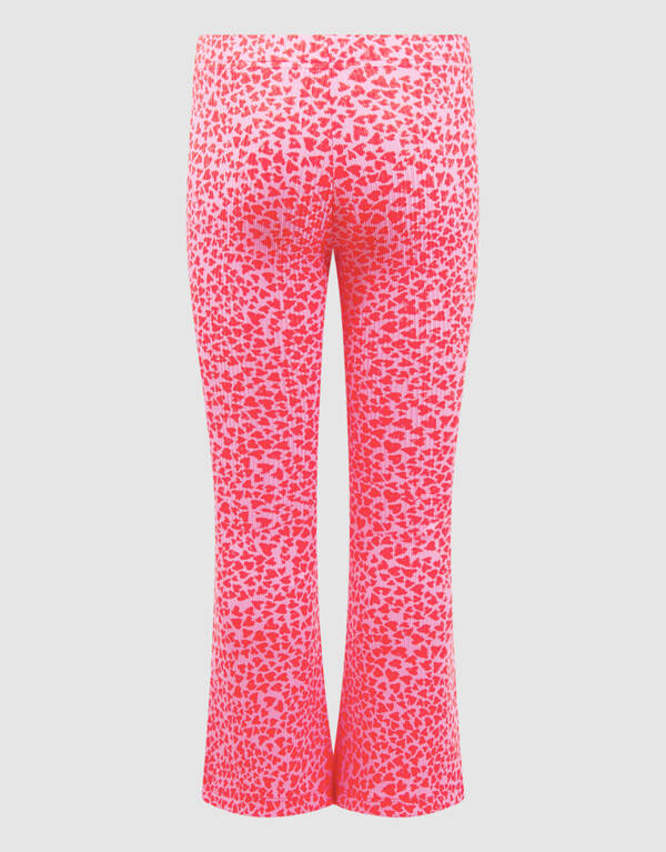 Rib Heart Flaired Legging Roze SHOEBY GIRLS