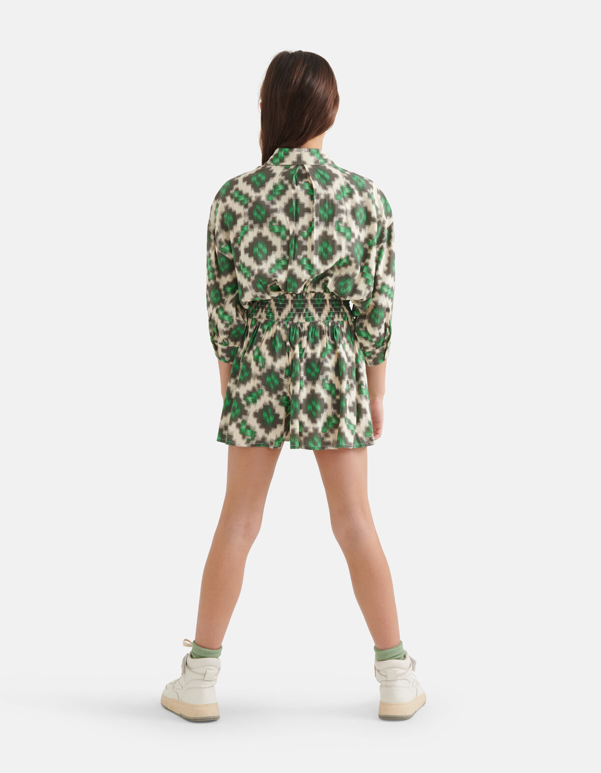 Grafische Short Gebroken Wit SHOEBY GIRLS