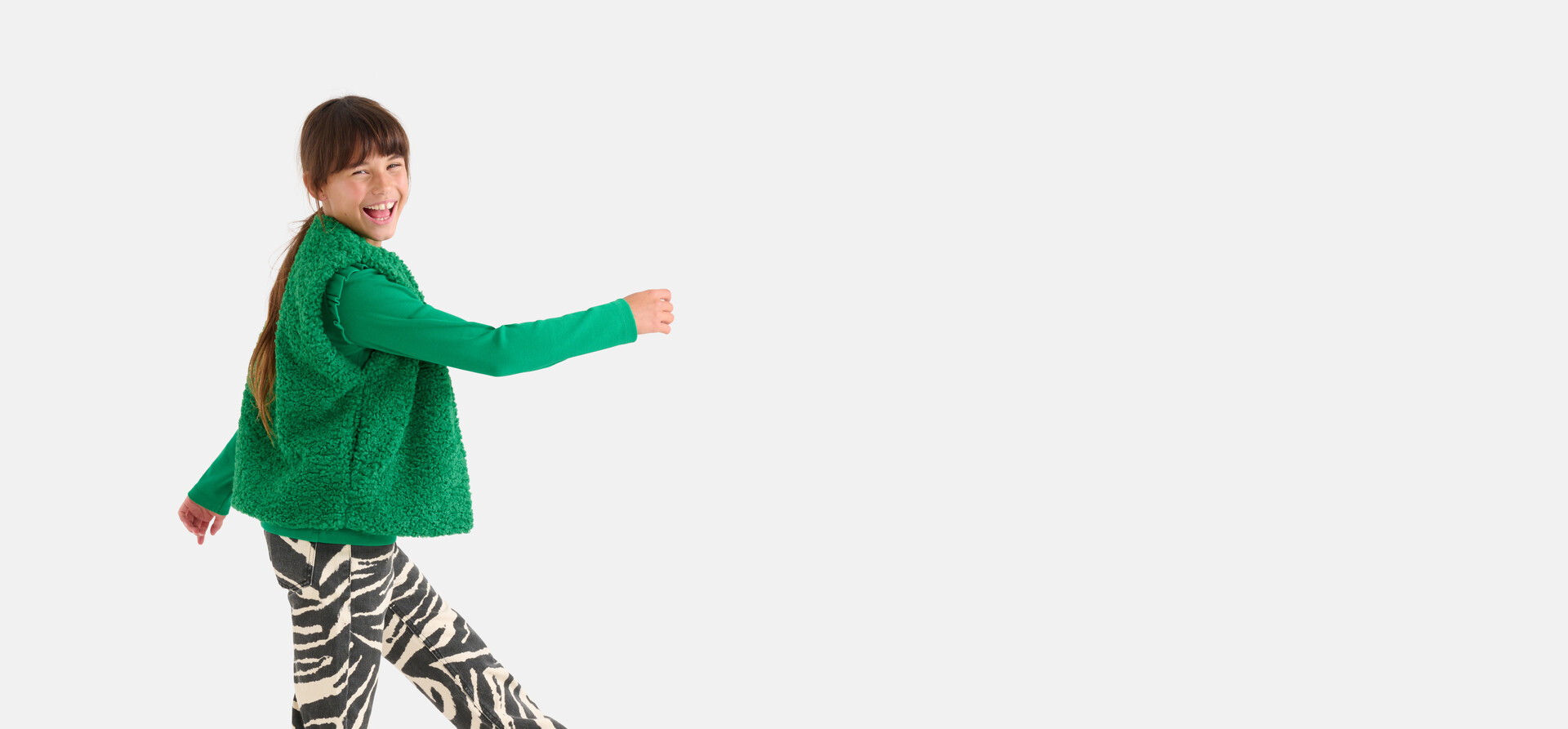 Teddy Gilet Groen SHOEBY GIRLS