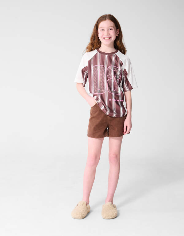 Strass Sporty T-shirt Bruin SHOEBY GIRLS