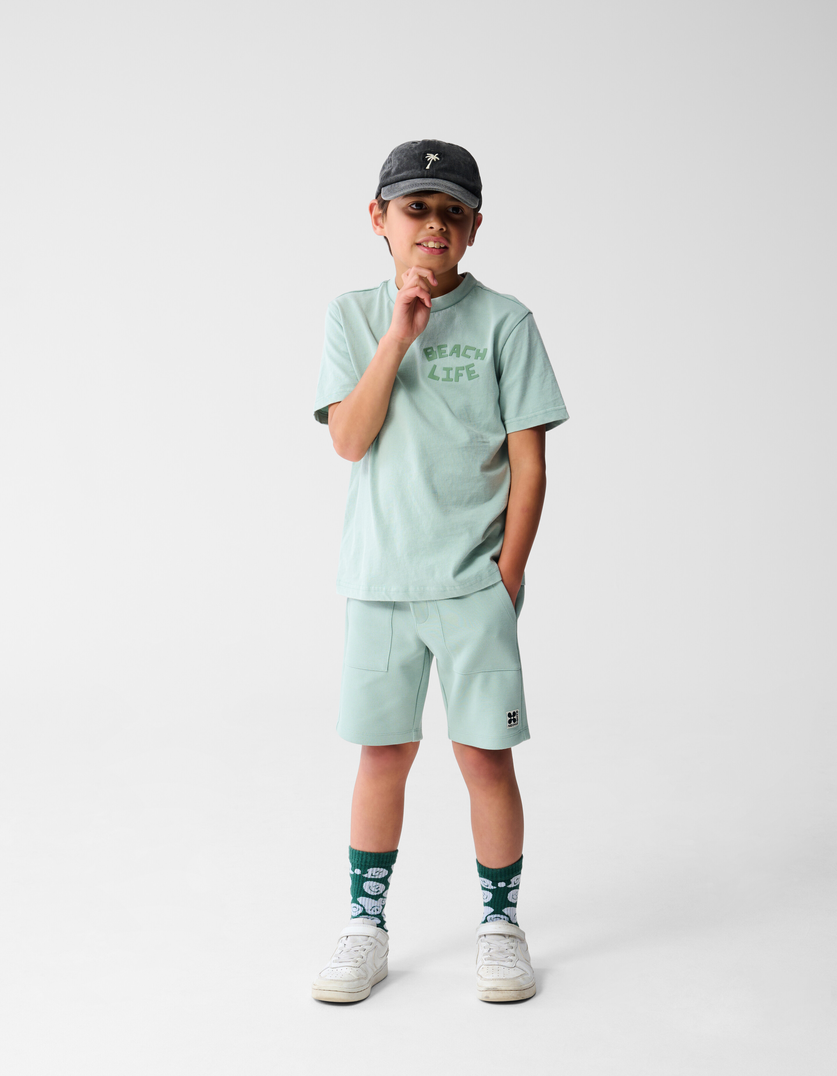 Beach Life T-shirt Groen SHOEBY BOYS