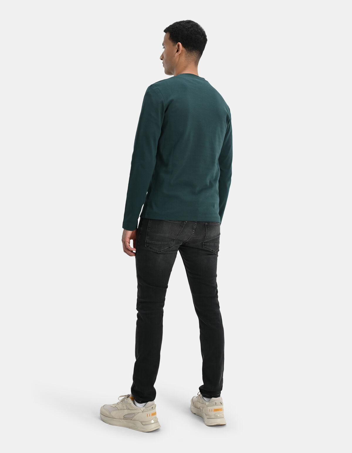 Lange Mouwen T-shirt Donkergroen SHOEBY MEN