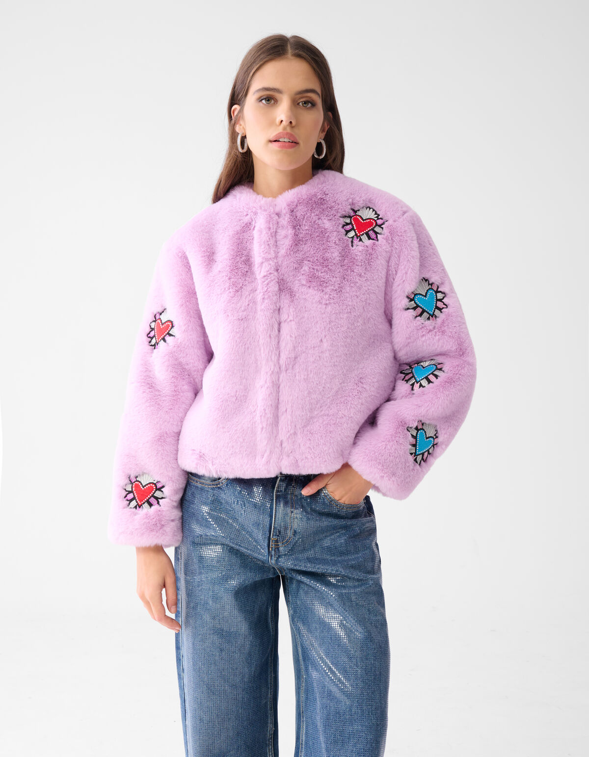 Fake Fur Jas Lichtpaars SHOEBY WOMEN