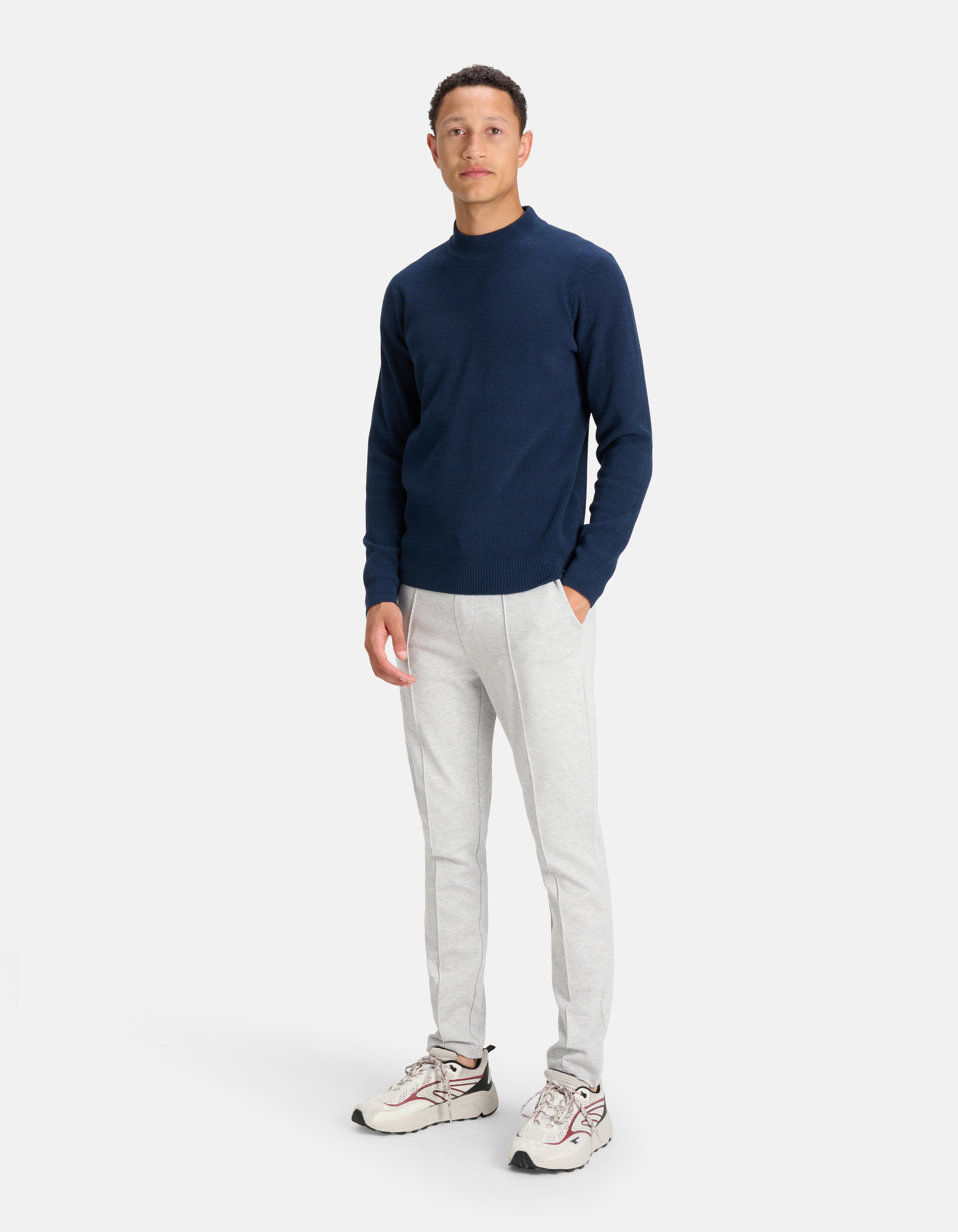 Chenille Trui Donkerblauw SHOEBY MEN