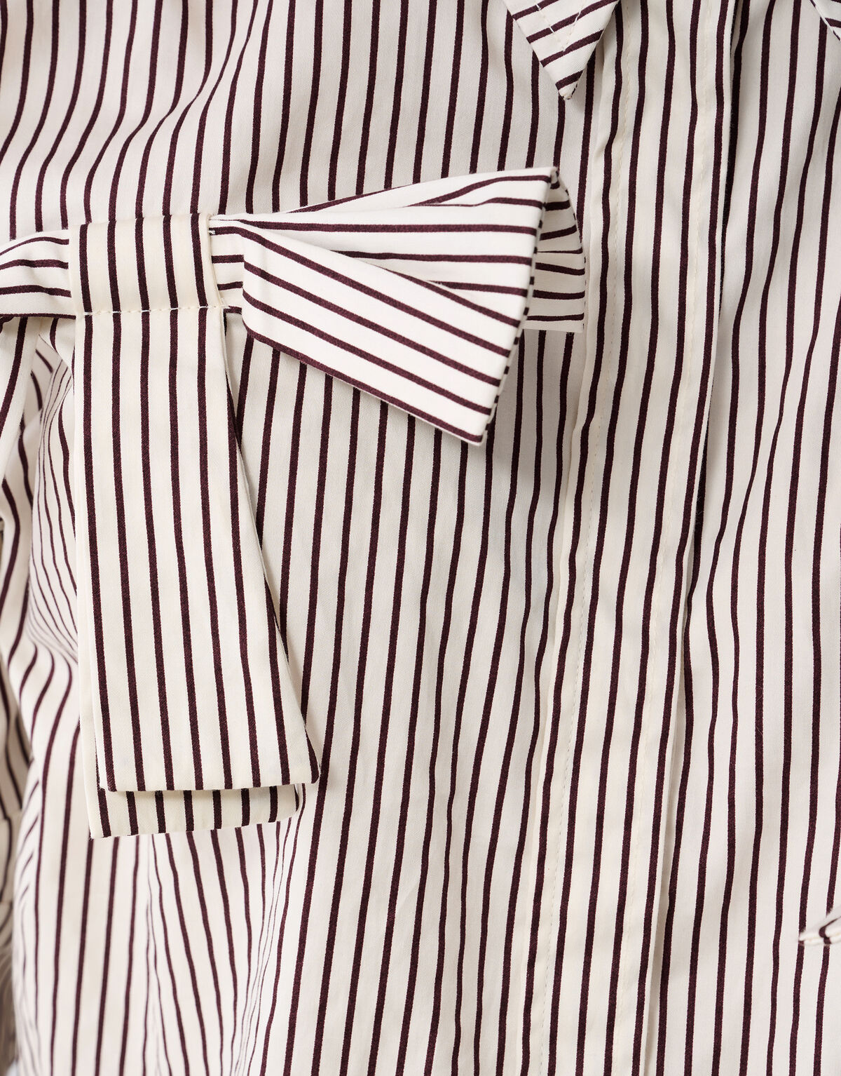 Pinstripe Strik Blouse Wit/Rood SHOEBY WOMEN