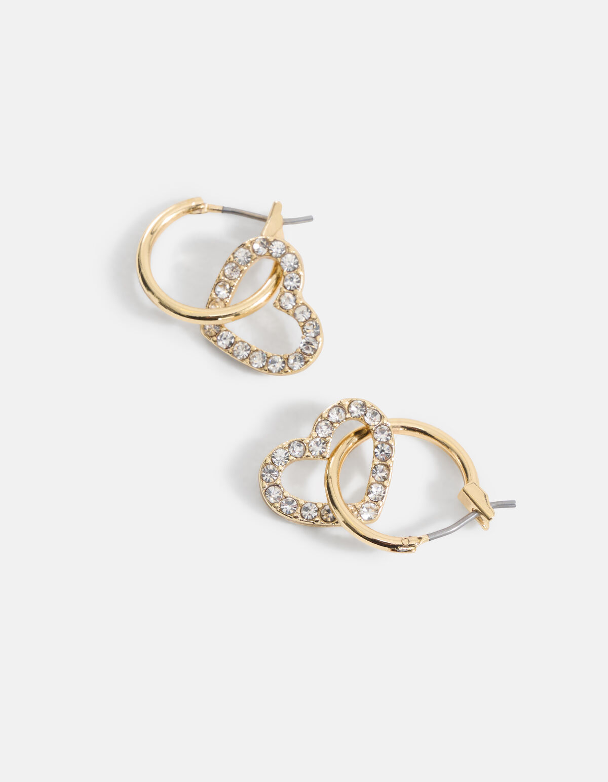 Strassed Heart Hoop Oorbellen Goud SHOEBY ACCESSOIRES