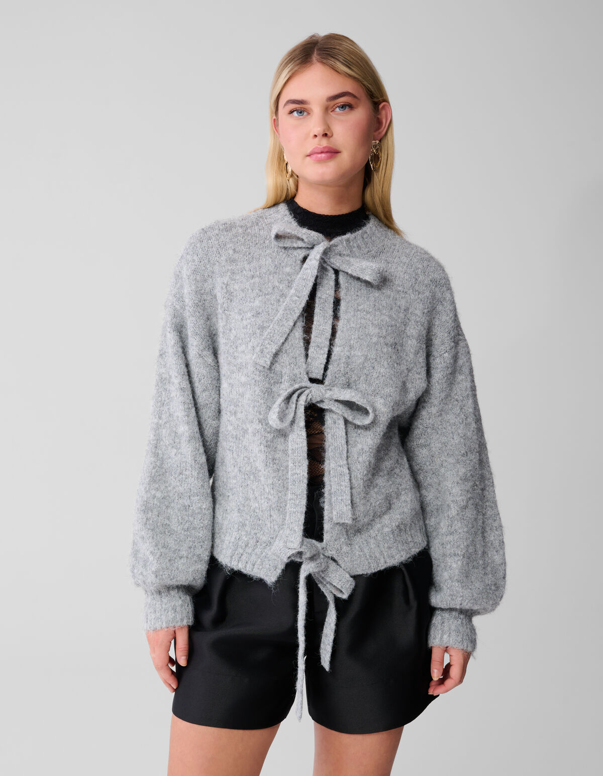 Two Way Strik Vest Lichtgrijs SHOEBY WOMEN