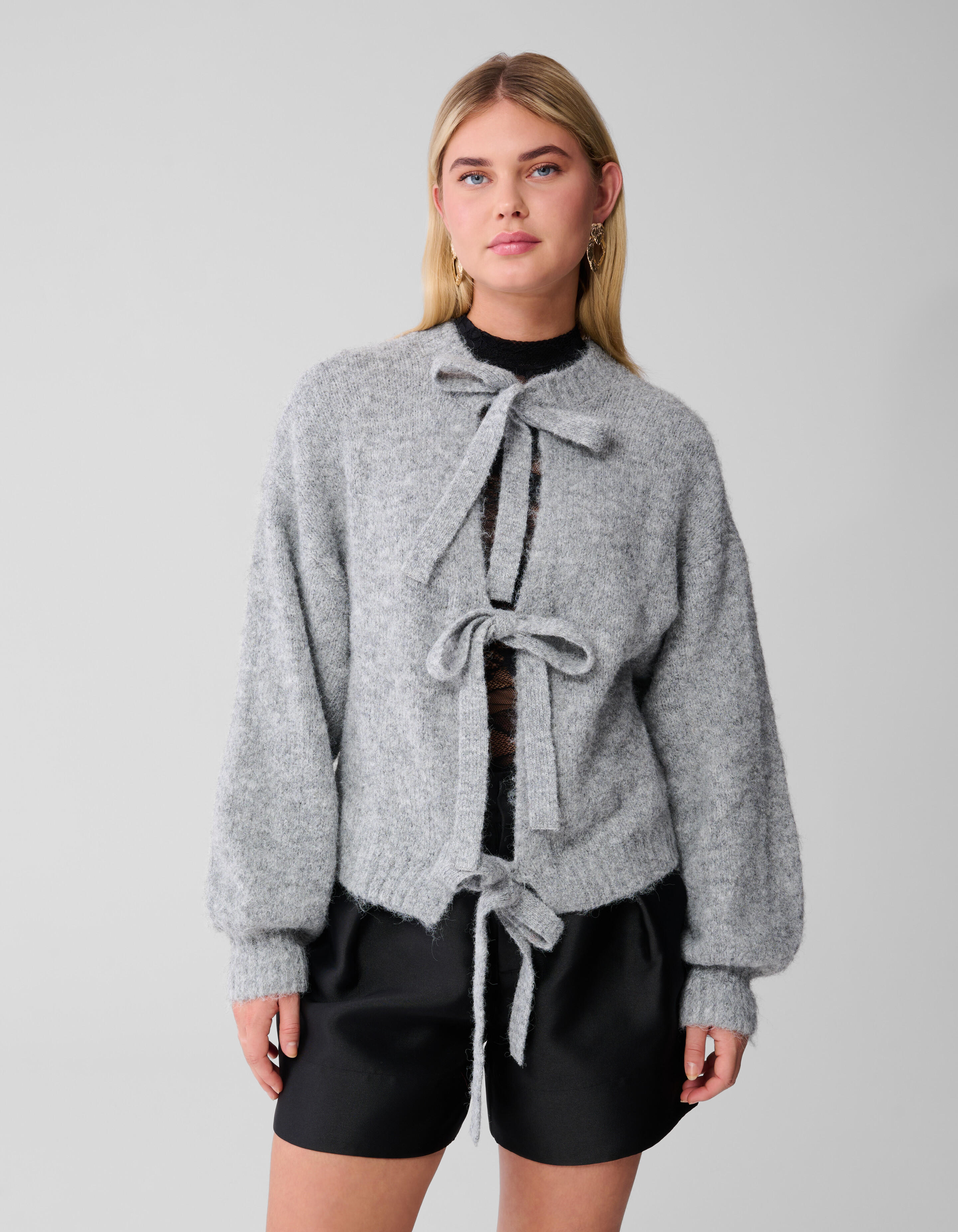 Two Way Strik Vest Lichtgrijs SHOEBY WOMEN