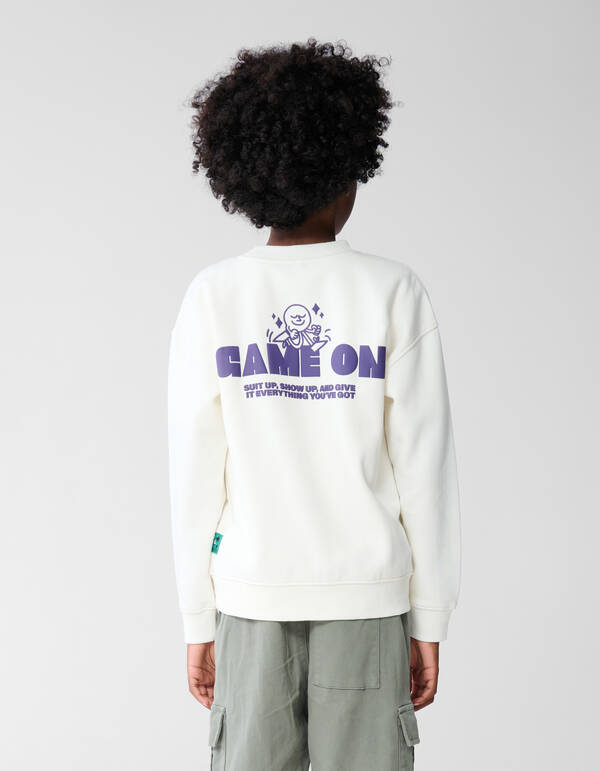 Game On Artwork Sweater Gebroken Wit SHOEBY BOYS