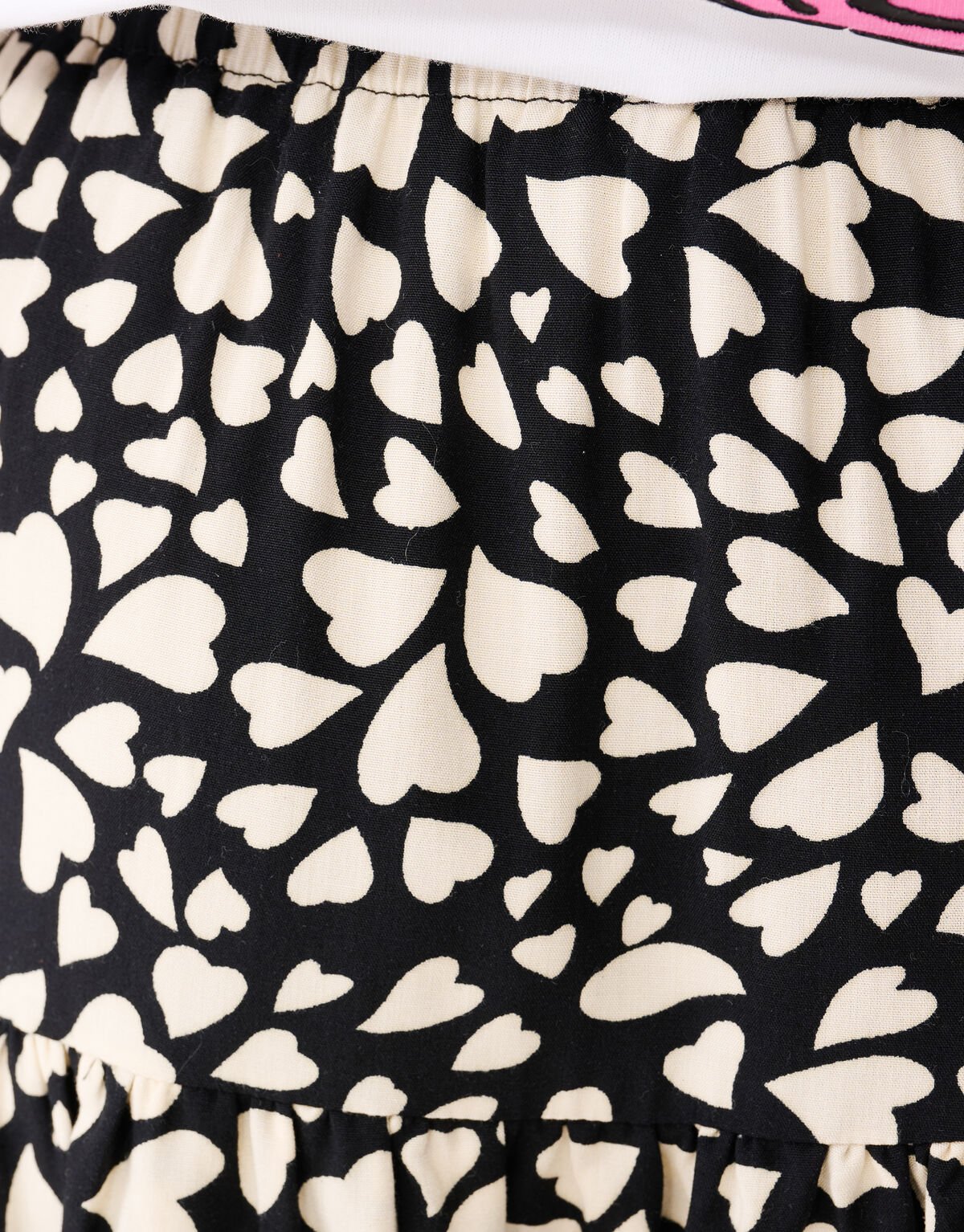 Heart Ruffle Mini Rok Zwart SHOEBY GIRLS