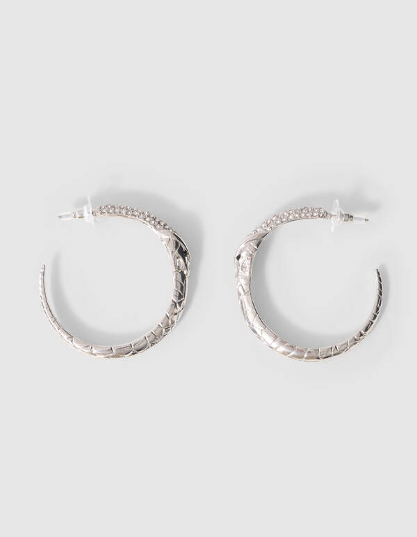Snake Hoop Oorbellen Zilver SHOEBY ACCESSOIRES
