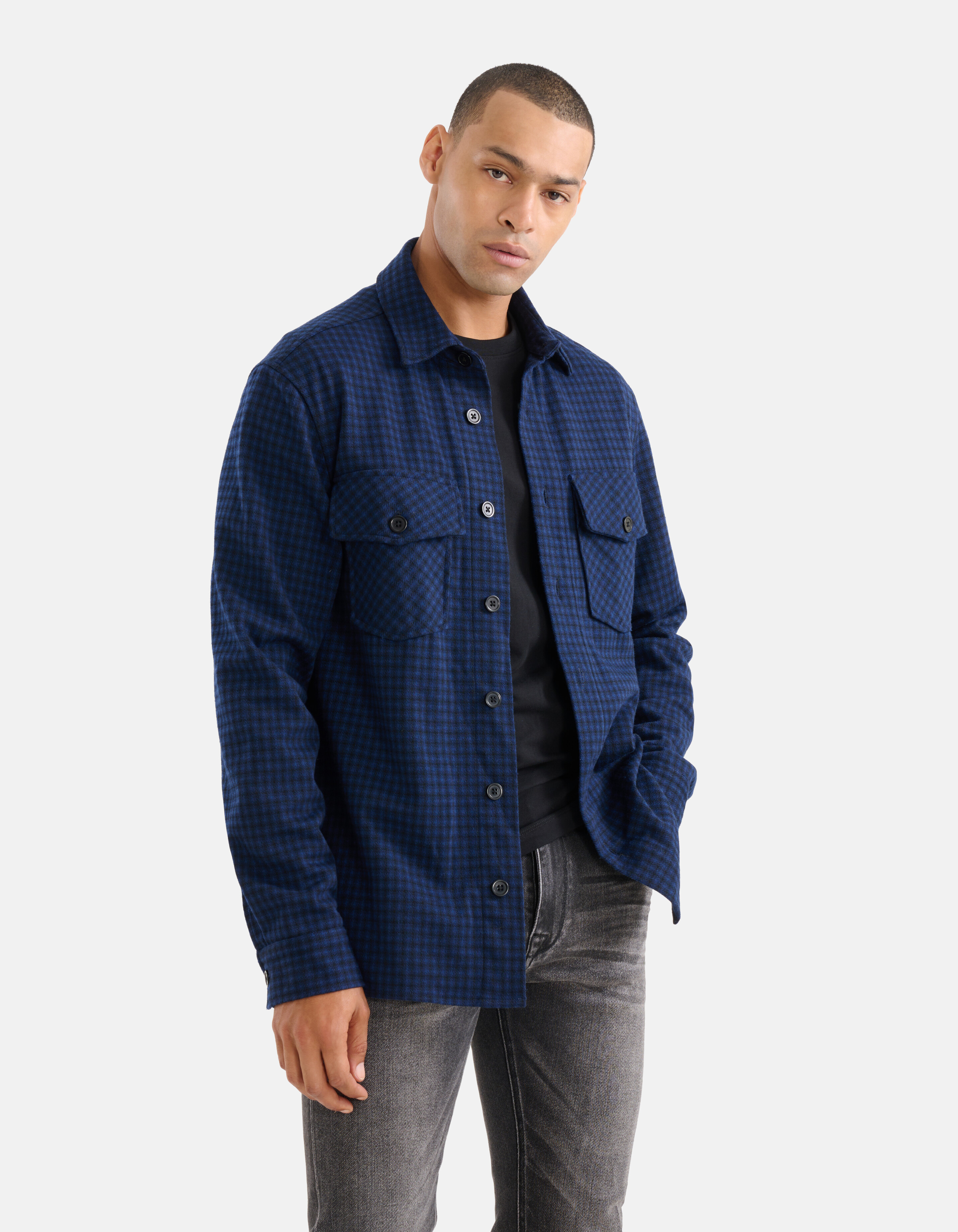 Ruiten Overshirt Donkerblauw SHOEBY MEN
