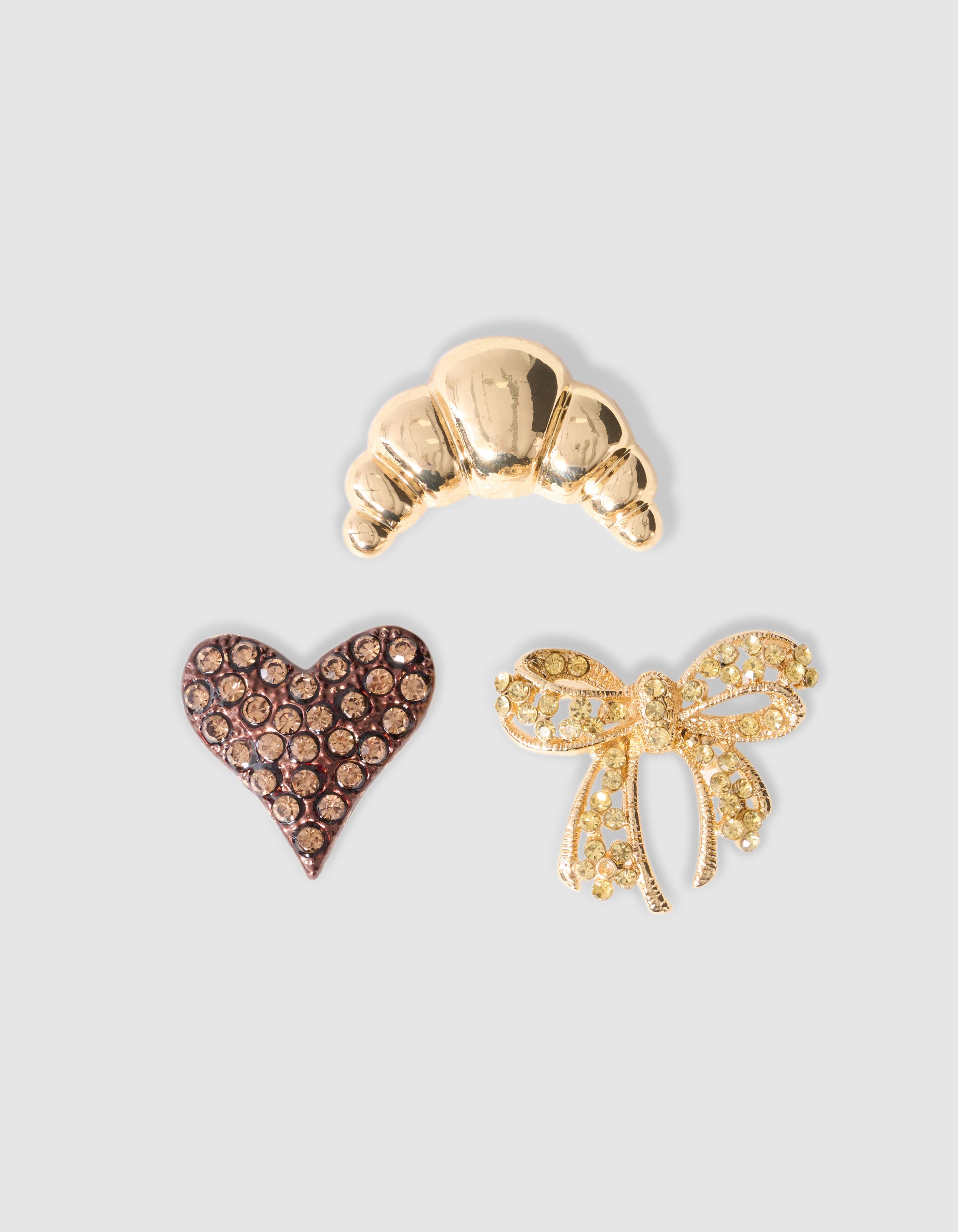 Croissant Broche Set Bruin/Goud SHOEBY ACCESSOIRES