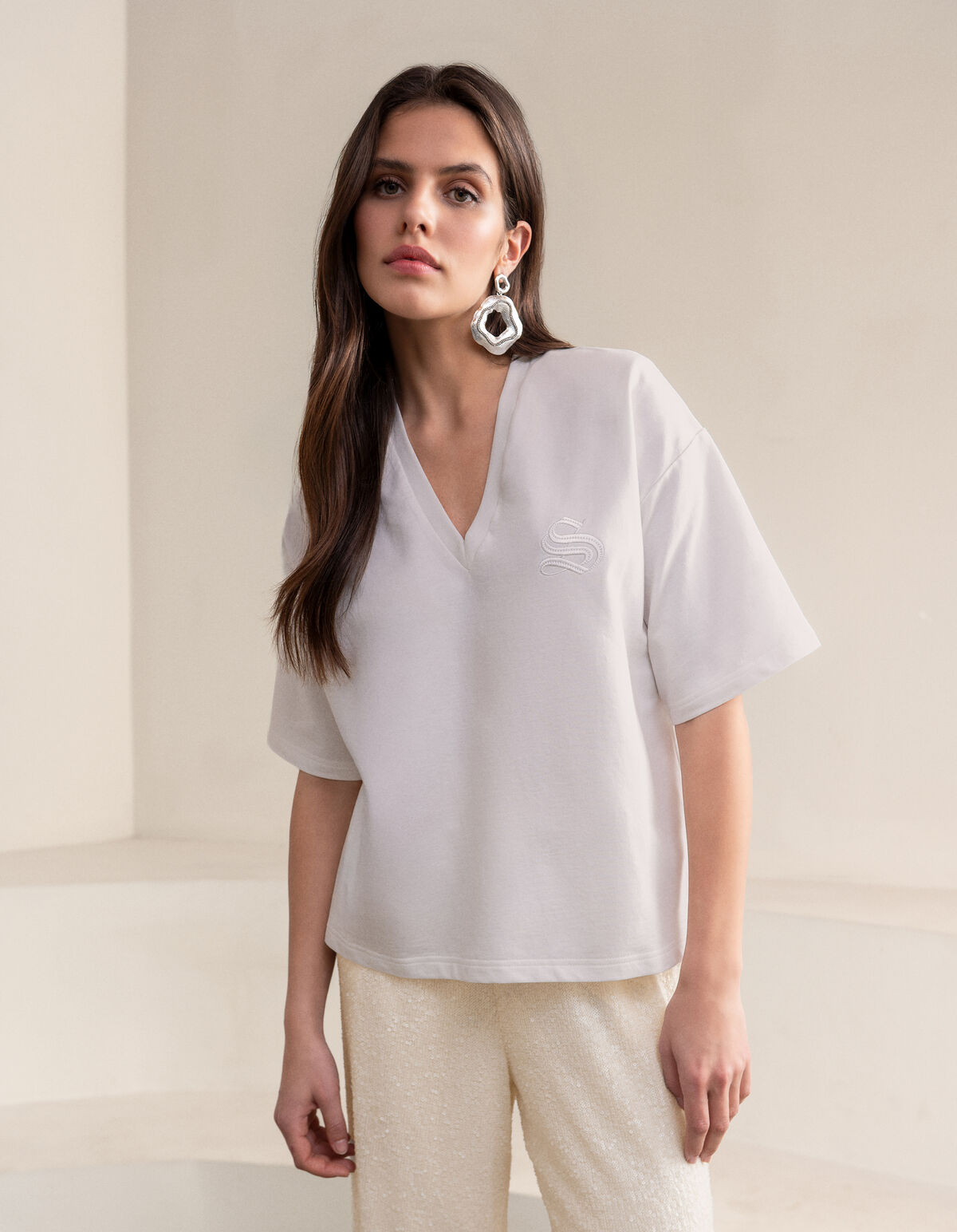 Oversized Logo T-shirt Wit SHOEBY WOMEN