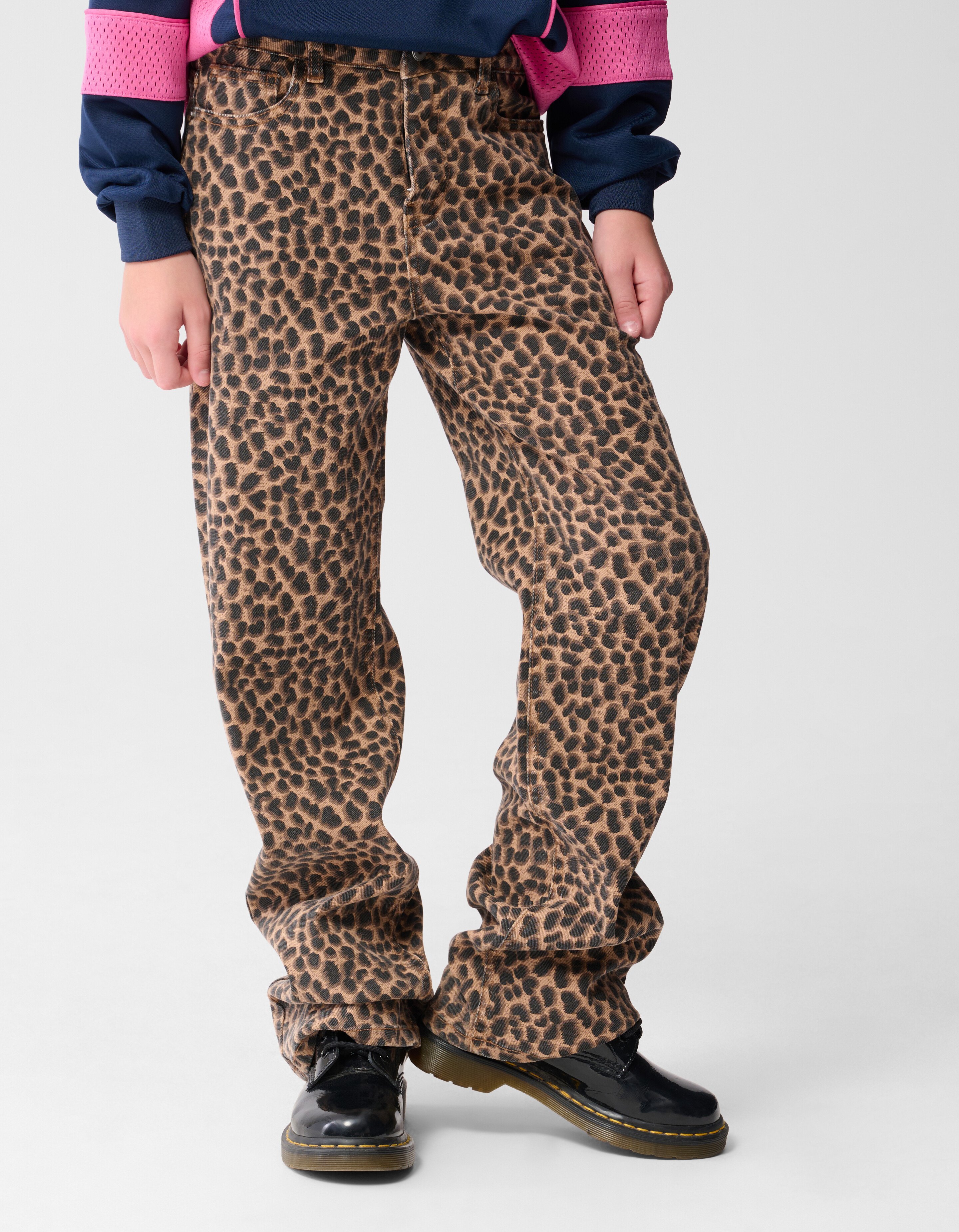 Leopard Wide leg Jeans Bruin SHOEBY GIRLS