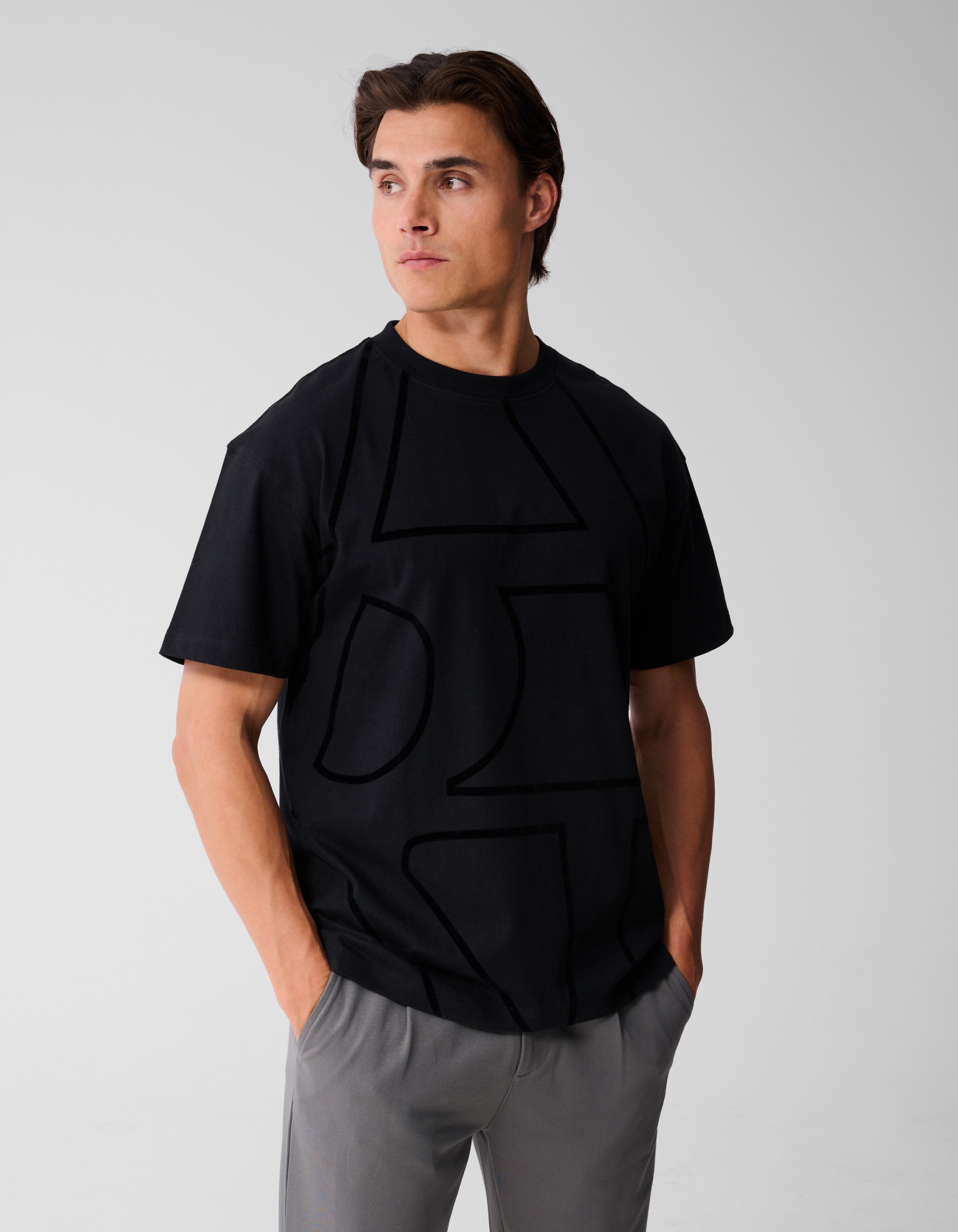 Flock Line Artwork T-shirt Zwart SHOEBY MEN