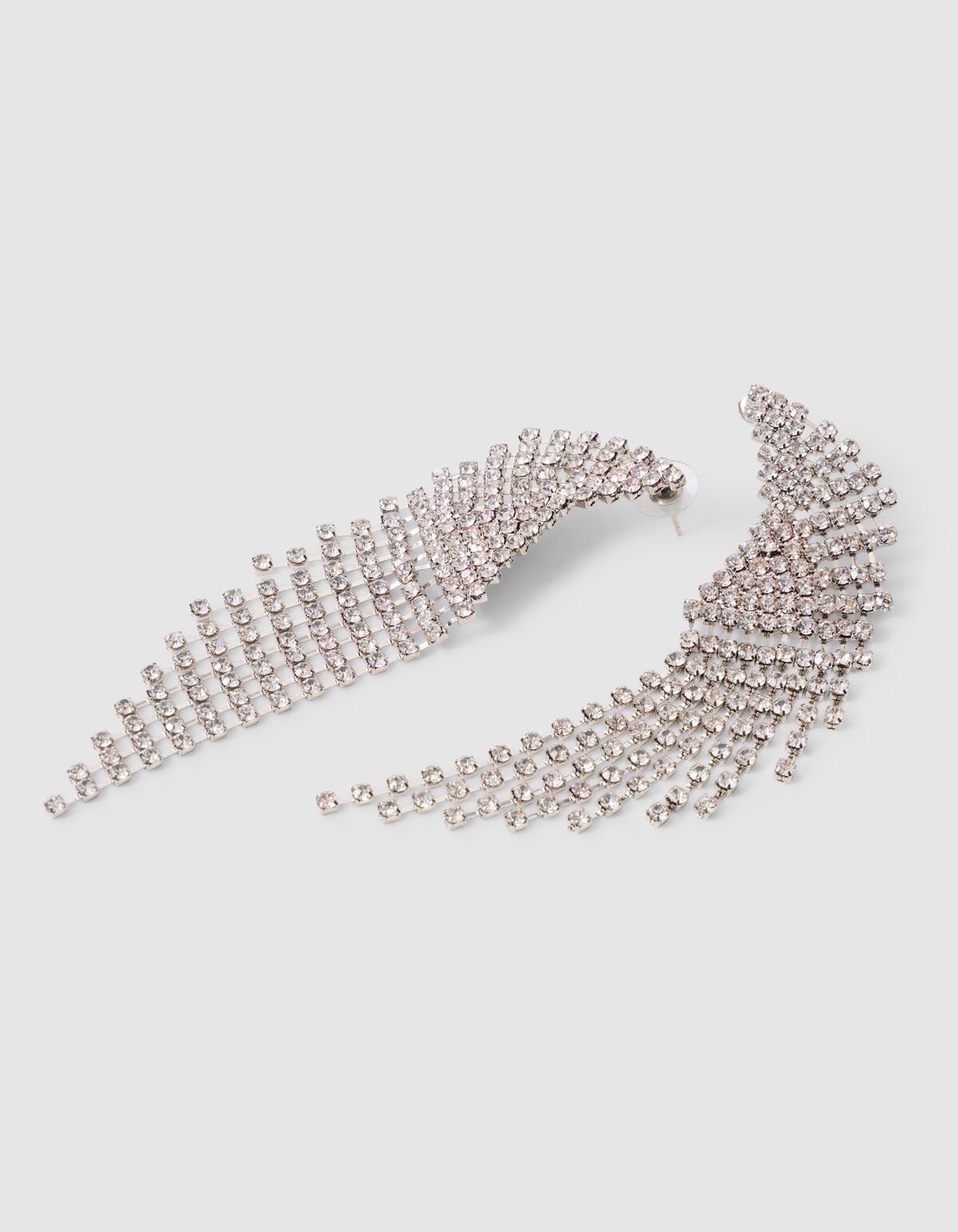 Big Wave Strass Oorbellen Zilver SHOEBY ACCESSOIRES