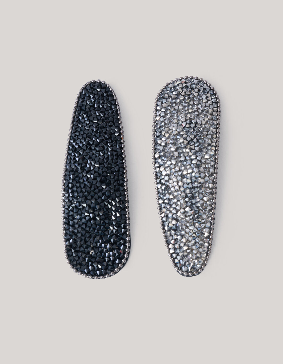Strass Haarclip Set Zilver/Zwart SHOEBY ACCESSOIRES