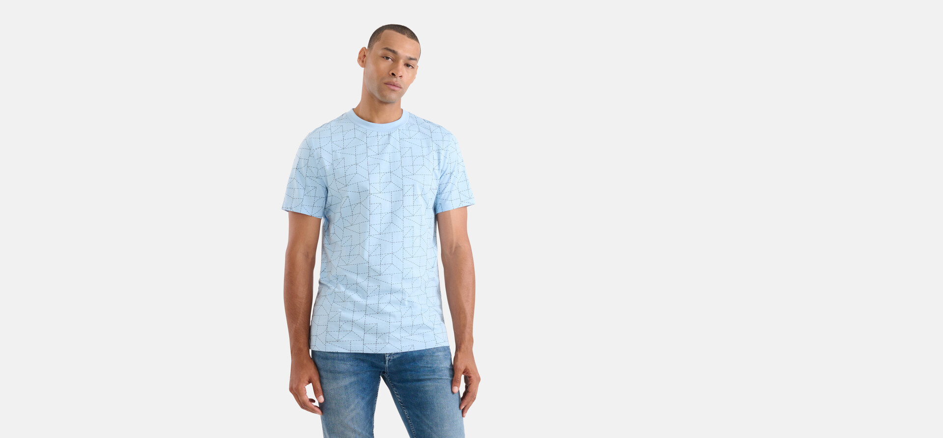 Printed T-shirt Lichtblauw SHOEBY MEN