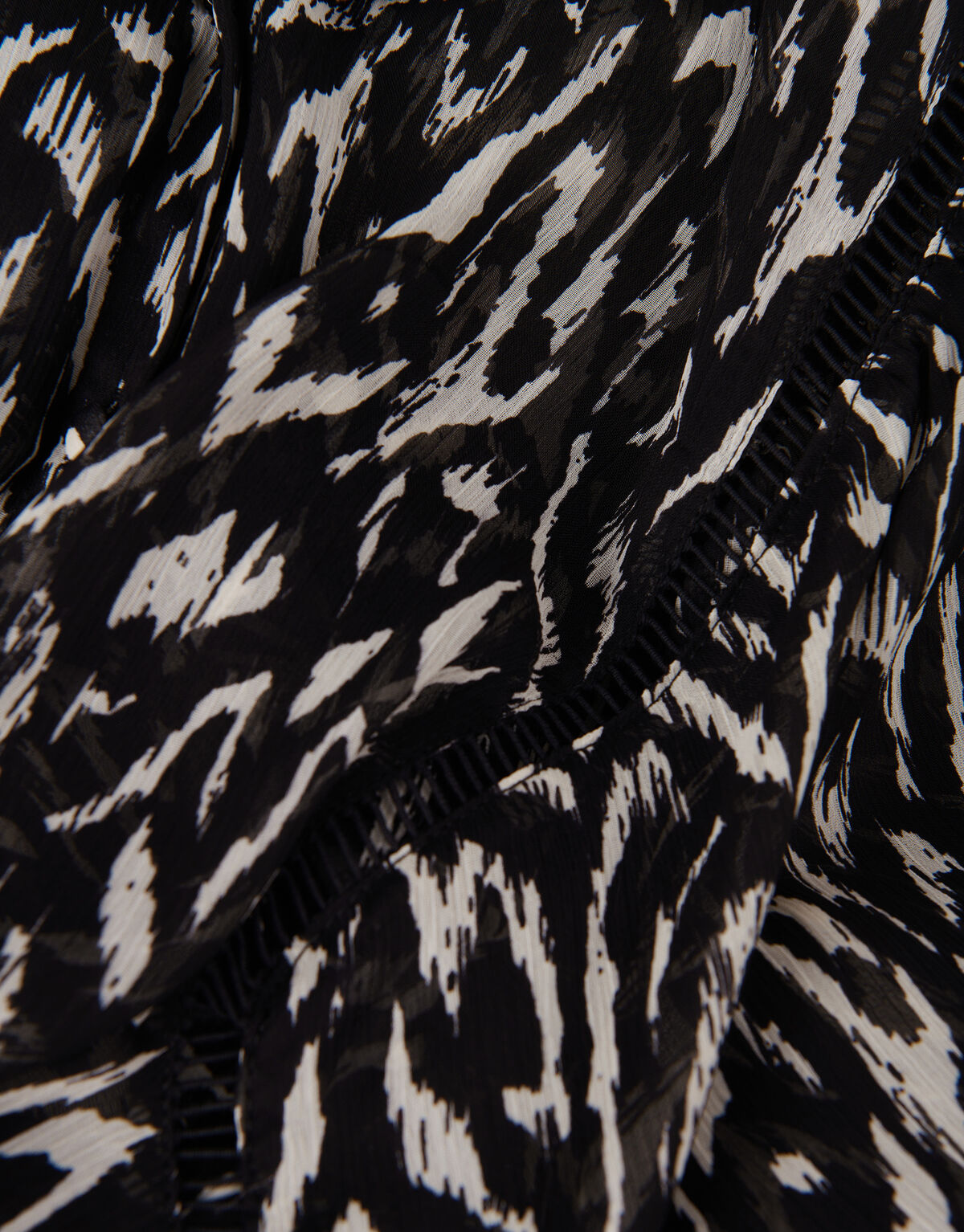 Grafische Chiffon Blouse Zwart/Wit SHOEBY WOMEN