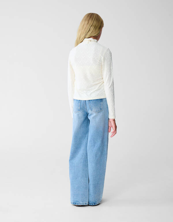 All-Over Heart Top Gebroken Wit SHOEBY GIRLS