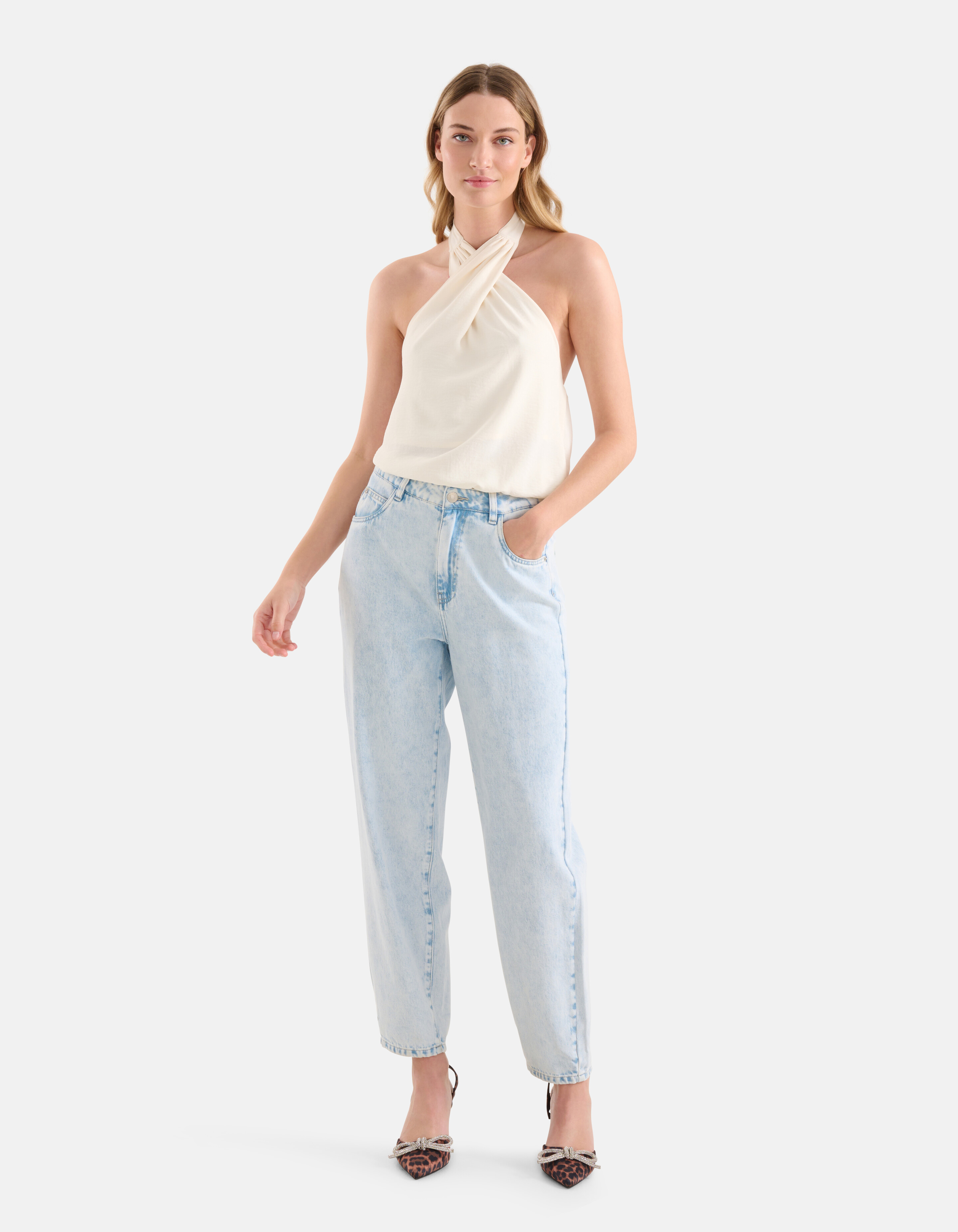 Halter Top Gebroken Wit SHOEBY WOMEN