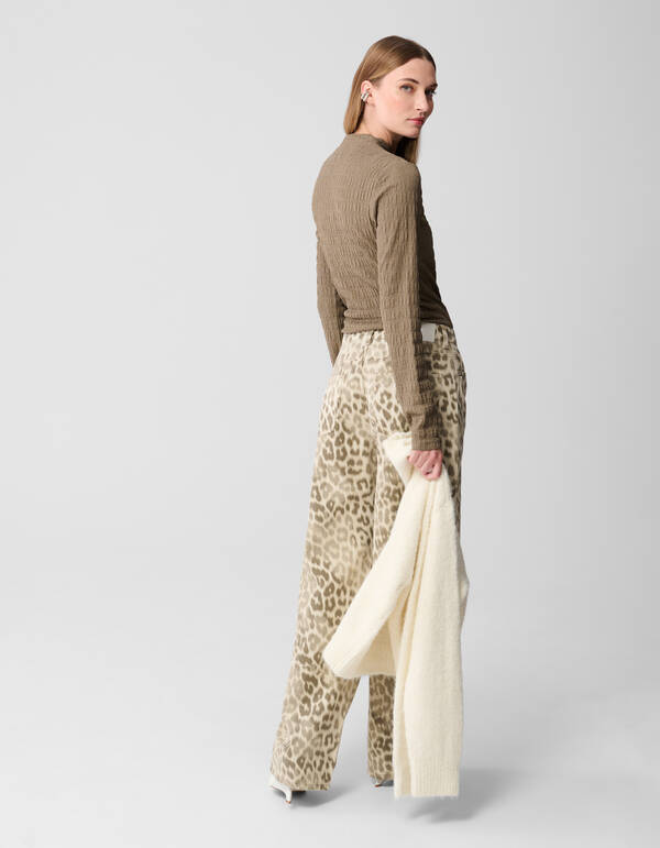 Structuur Longsleeve Top Khaki SHOEBY WOMEN