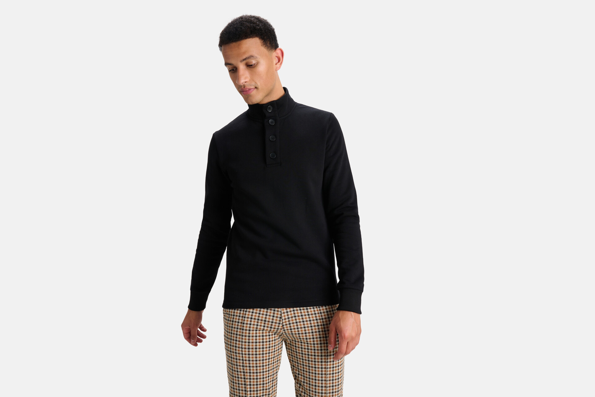 Knopen Sweater Zwart SHOEBY MEN