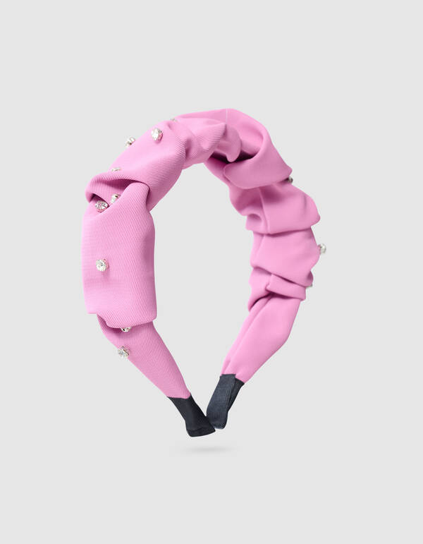 Strass Scrunched Haarband Roze SHOEBY ACCESSOIRES