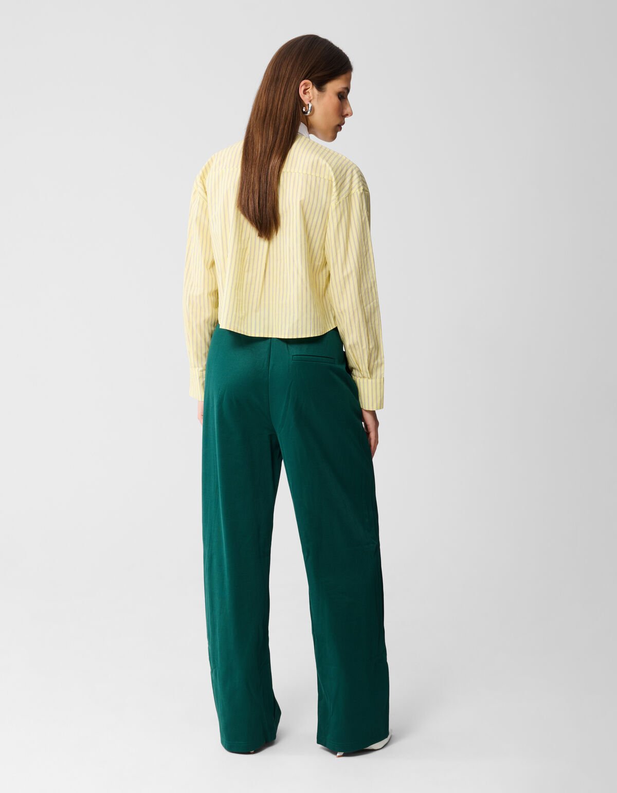 Wave Wide Leg Broek Donkergroen SHOEBY WOMEN