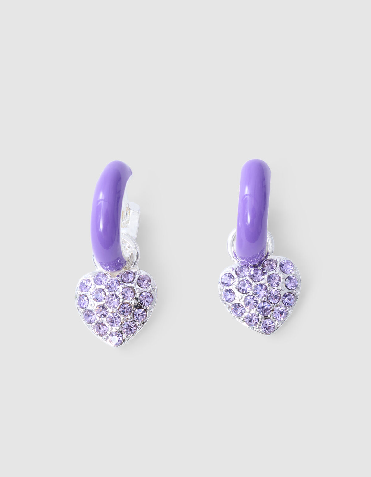 Strass Heart Oorbellen paars SHOEBY ACCESSOIRES