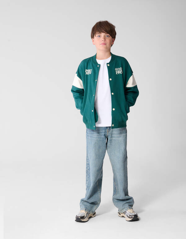 Oversized Sporty Bomber Donkergroen SHOEBY BOYS