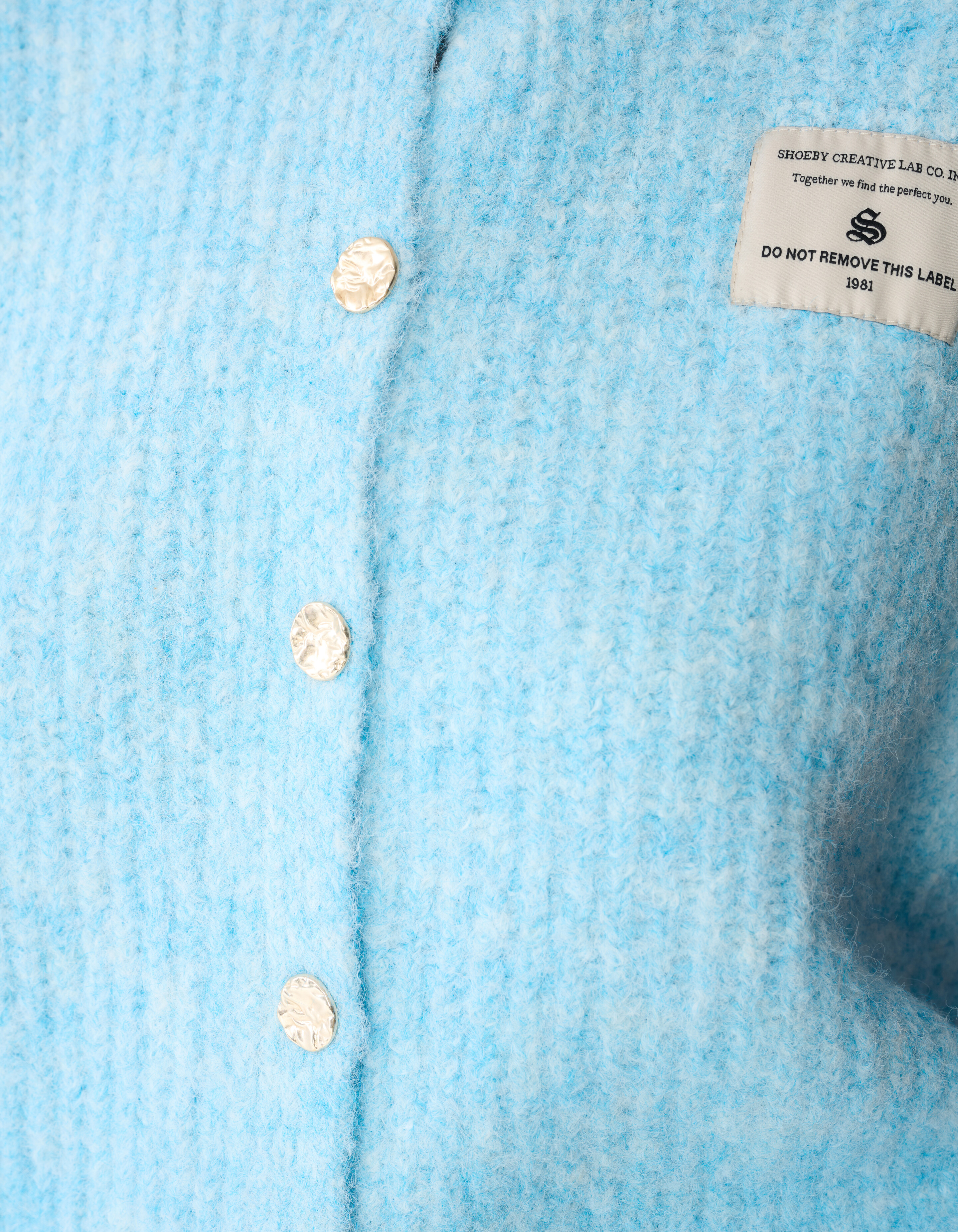 Hairy Button Gilet Lichtblauw SHOEBY WOMEN